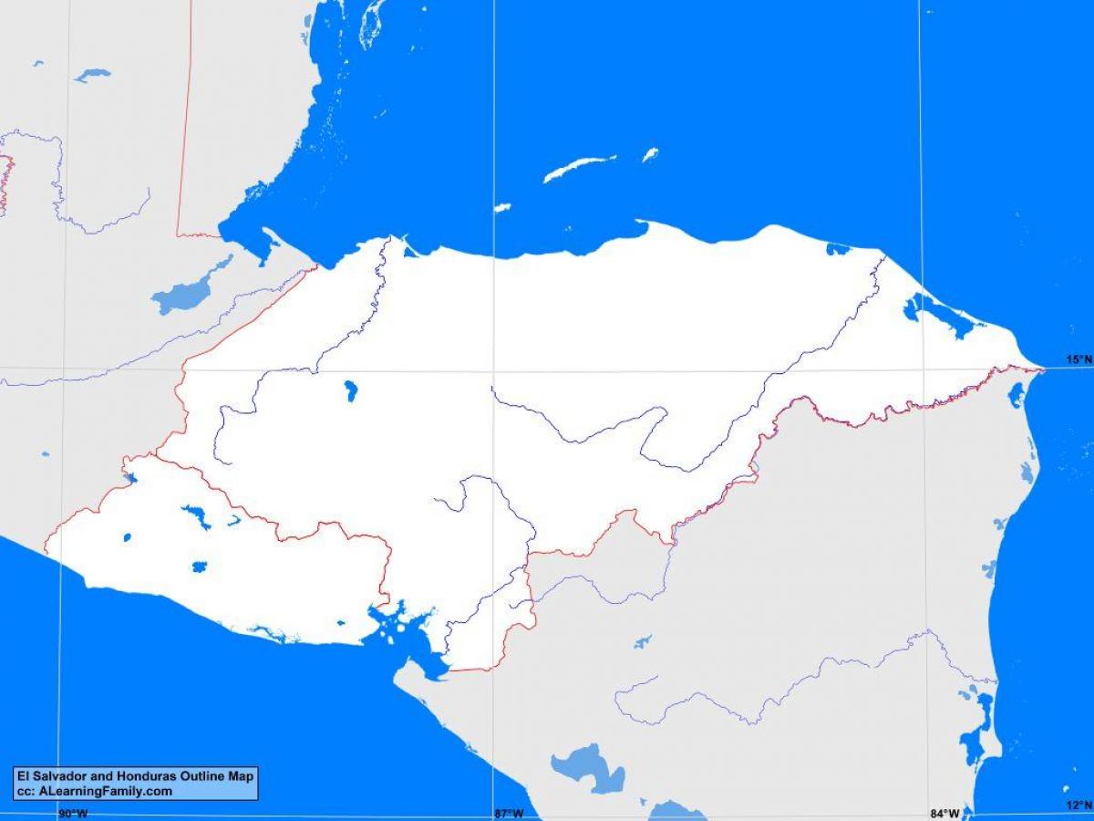 ホンジュラスの地図概要 ホンジュラス白地図 中央アメリカ ア