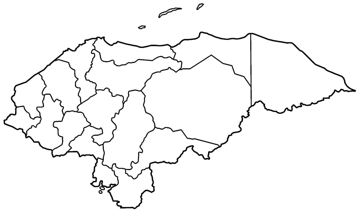 地図の白地図のホンジュラス