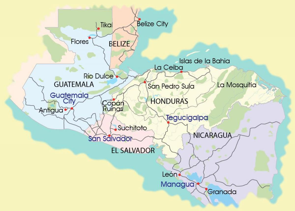 地図mosquitiaホンジュラス