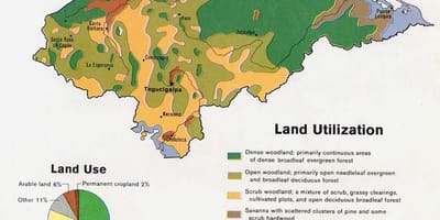 地図ホンジュラスの山々