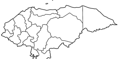 地図の白地図のホンジュラス