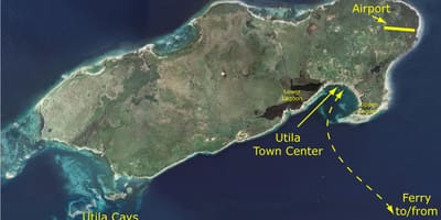 地図utilaホンジュラス